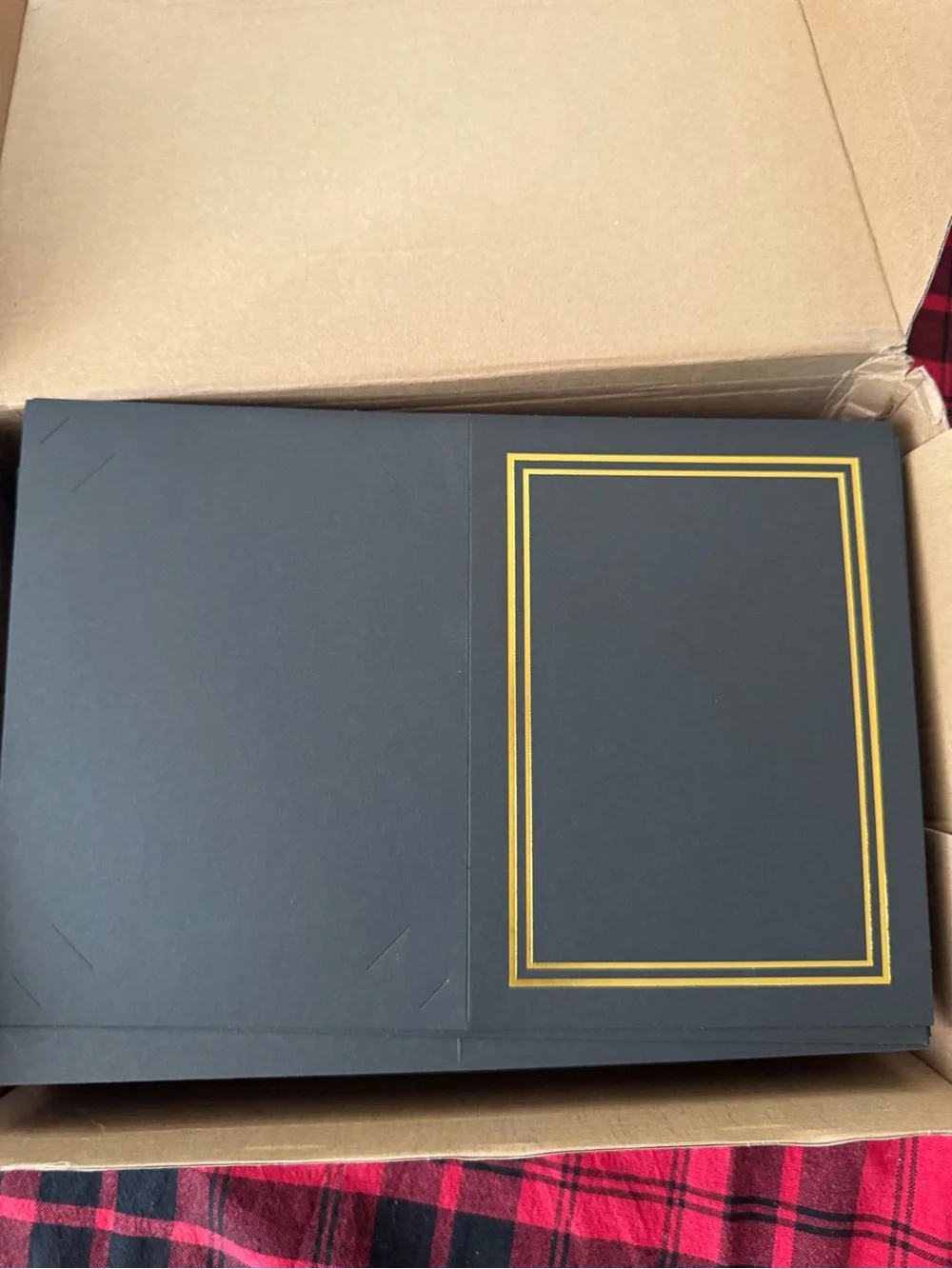 200pcs Black/Gold Photo Folder Card - Elegant Invitation Holder NWT